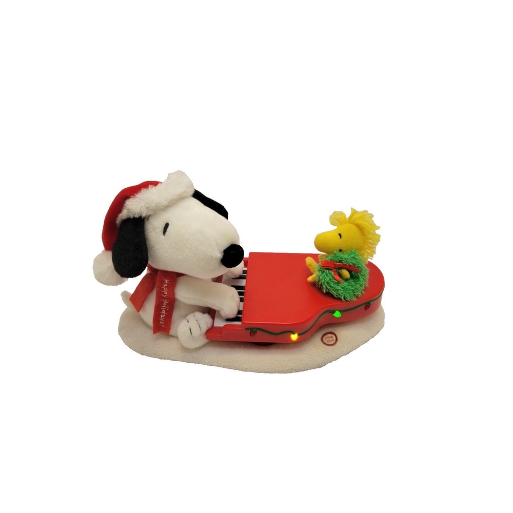 Hallmark Swingin' With Snoopy & Woodstock Piano Christmas  Musical Plush Tested